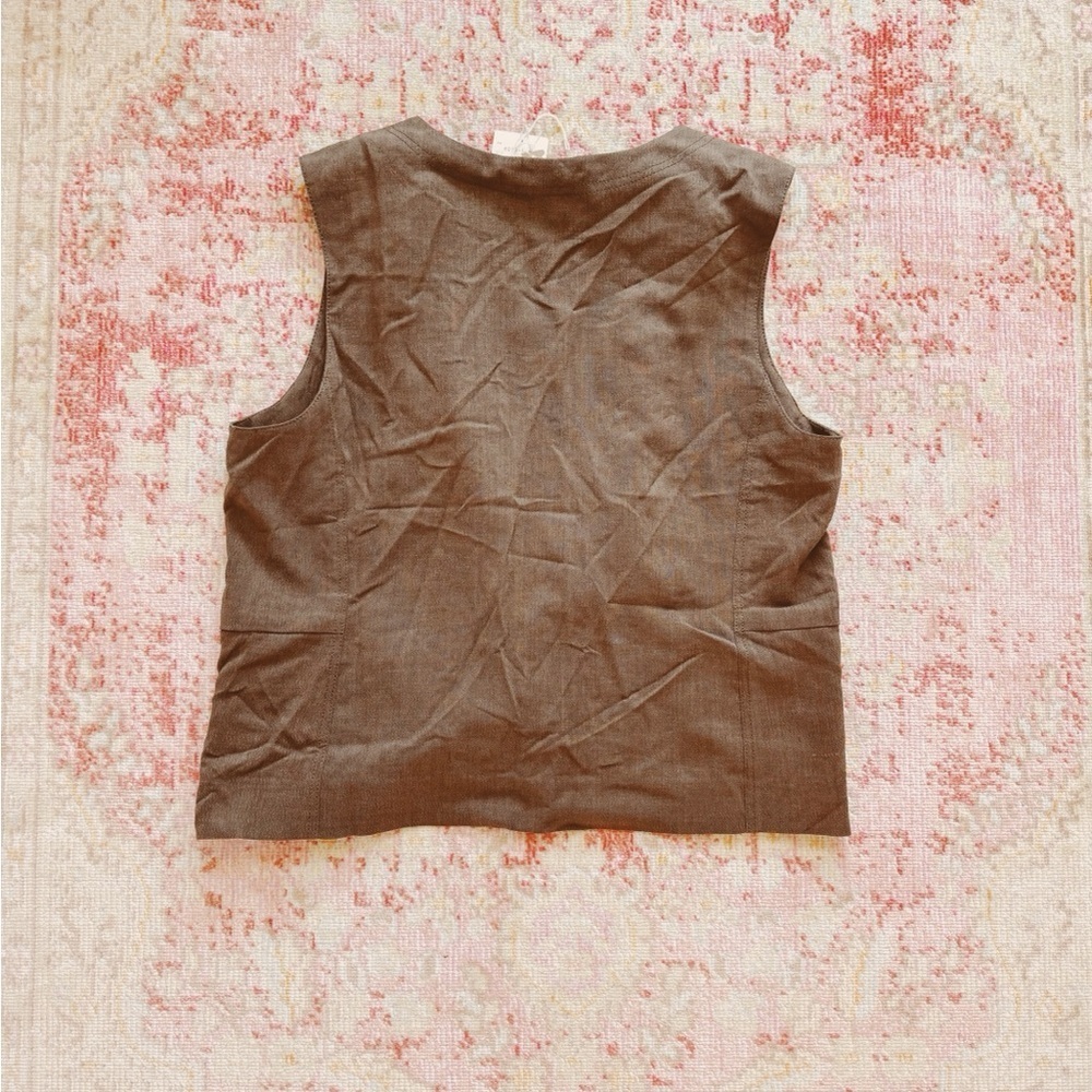 Saint Joie, Woman’s Brown Sleeveless Button-Up Vest - Picture 2 of 4